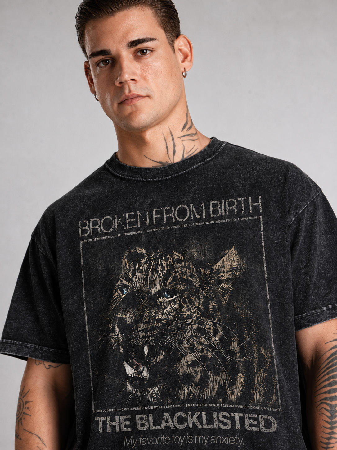 Broken From Birth Acid Wash T shirt