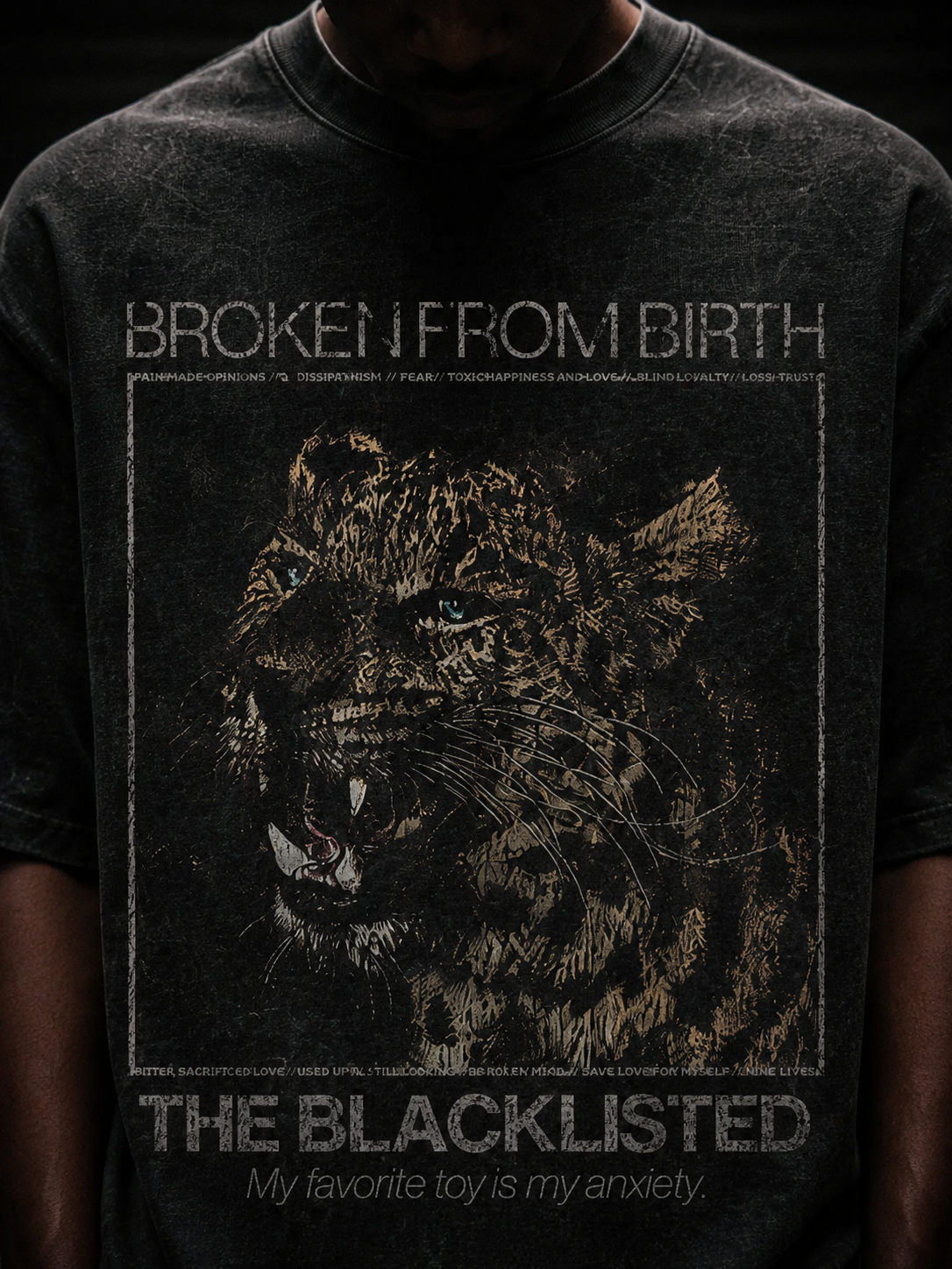 Broken From Birth Acid Wash Tee