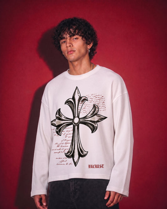 Waffle Cross Knit T-Shirt