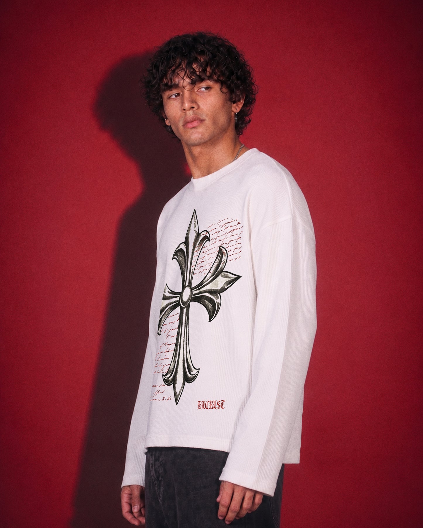 Waffle Cross Knit T-Shirt