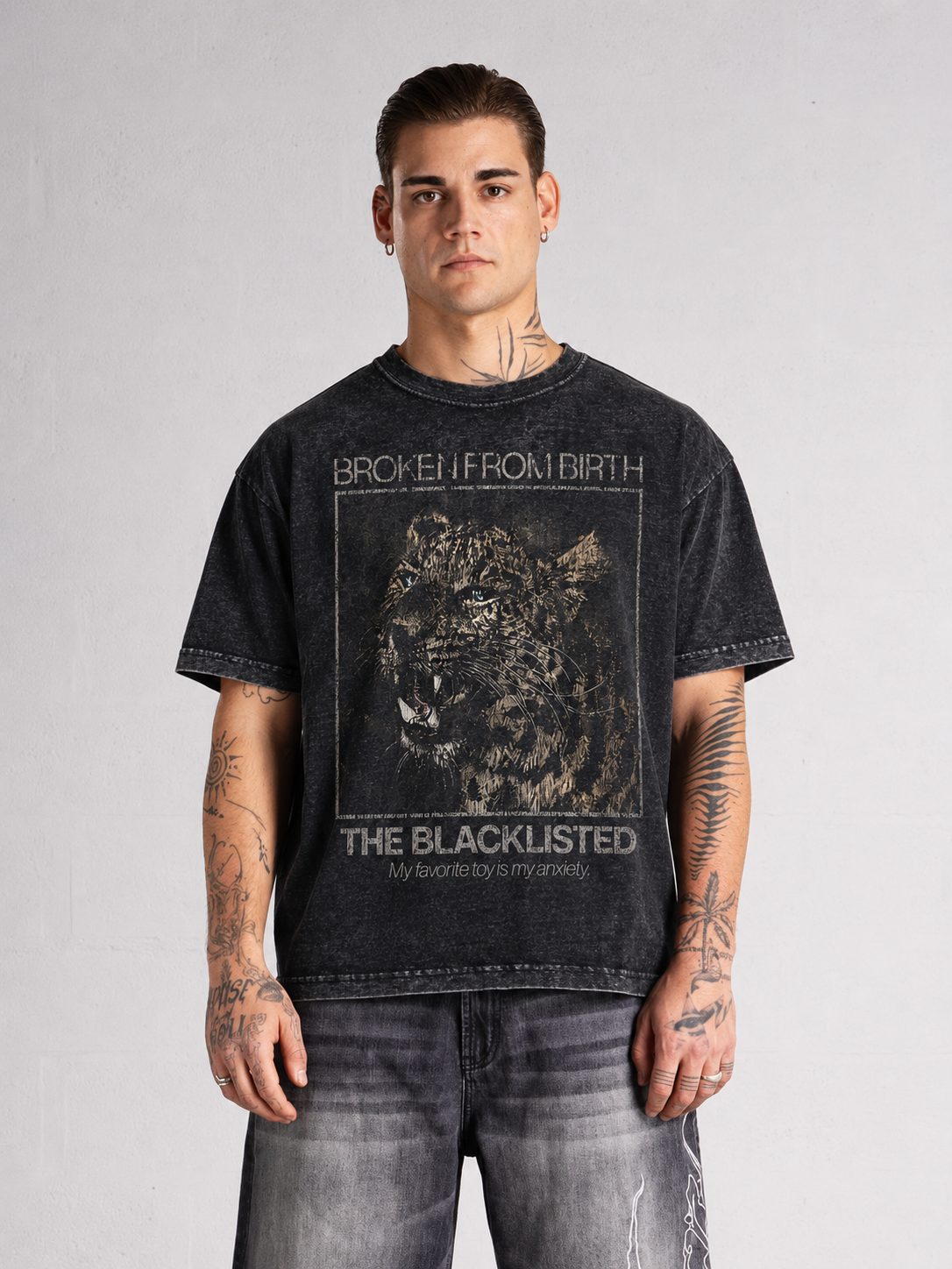 Broken From Birth Acid Wash T shirt