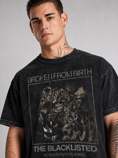 Broken From Birth Acid Wash T shirt