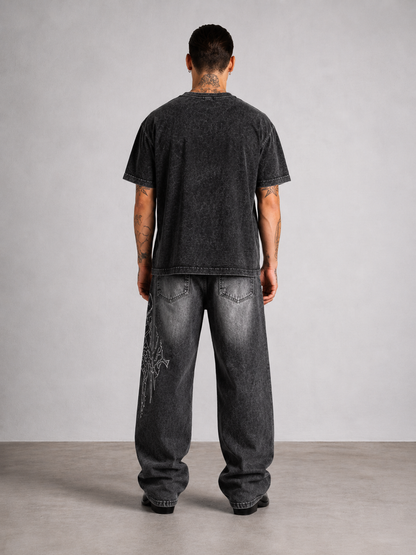 Broken From Birth Acid Wash T shirt